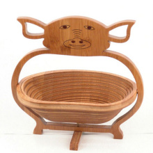 cesta de comida de bambu decorativo